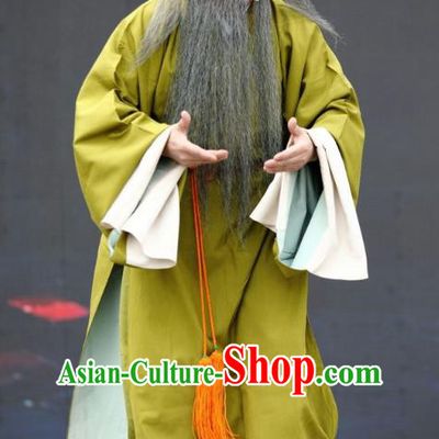 Shuang Luo Shan Chinese Shanxi Opera Old Servant Yao Da Apparels Costumes and Headpieces Traditional Jin Opera Elderly Man Garment Laosheng Clothing