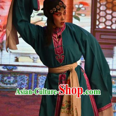 Chinese Jin Opera Diva Garment Costumes and Headdress Huang Bi Gong Traditional Shanxi Opera Young Female Apparels Rani Dress