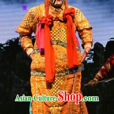 The Lotus Lantern Chinese Shanxi Opera Heaven General Apparels Costumes and Headpieces Traditional Jin Opera Jing Role Garment Armor Clothing