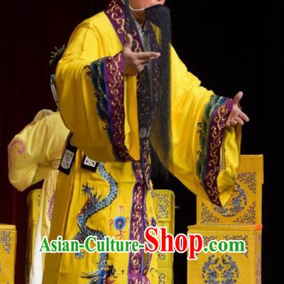 Big Feet Empress Chinese Shanxi Opera Imperator Apparels Costumes and Headpieces Traditional Jin Opera Laosheng Garment Emperor Zhu Yuanzhang Clothing