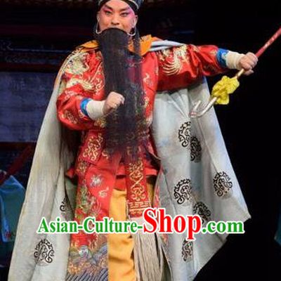 Big Feet Empress Chinese Shanxi Opera Lord Red Apparels Costumes and Headpieces Traditional Jin Opera Emperor Zhu Yuanzhang Garment Imperator Clothing