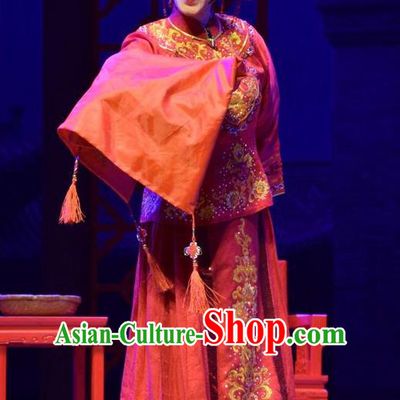 Chinese Jin Opera Young Female Garment Costumes and Headdress The Legend of Jin E Traditional Shanxi Opera Hua Tan Apparels Bride Cao Yanan Dress