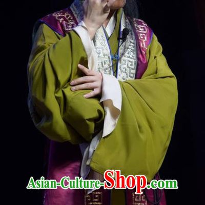 Legend of Leper Chinese Shanxi Opera Chou Role Apparels Costumes and Headpieces Traditional Jin Opera Clown Garment Landlord Clothing