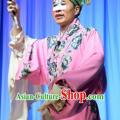 Legend of Leper Chinese Shanxi Opera Clown Apparels Costumes and Headpieces Traditional Jin Opera Chou Role Garment Figurant Clothing