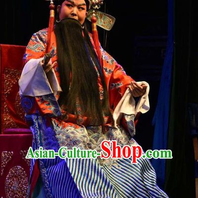 Ming Gong Duan Chinese Shanxi Opera Laosheng Apparels Costumes and Headpieces Traditional Jin Opera Elderly Male Garment Prince Chen Shimei Clothing