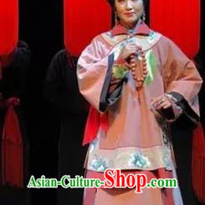 Chinese Jin Opera Young Mistress Garment Costumes and Headdress Red Lantern Traditional Shanxi Opera Actress Apparels Rich Woman Dress