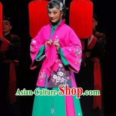 Chinese Jin Opera Rich Consort Garment Costumes and Headdress Red Lantern Traditional Shanxi Opera Actress Apparels Young Mistress Dress