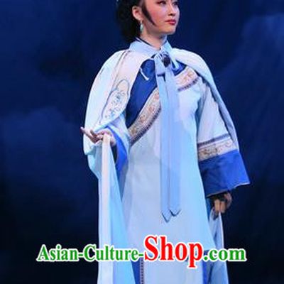 Chinese Shandong Opera Young Female Garment Costumes and Headdress You Bai Chuan Traditional Lu Opera Actress Apparels Mistress Dress