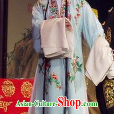 Chinese Henan Opera Diva Qian Yulian Garment Costumes and Headdress The Romance of Hairpin Traditional Qu Opera Hua Tan Apparels Actress Blue Dress