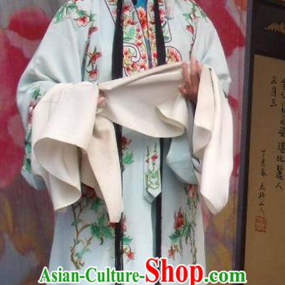 Chinese Henan Opera Hua Tan Garment Costumes and Headdress Feng Xue Pei Traditional Qu Opera Rich Lady Apparels Diva Gao Qingfang Blue Dress