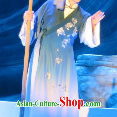 Chinese Henan Opera Poor Woman Garment Costumes and Headdress Huang Ye Hong Lou Traditional Qu Opera Distress Female Apparels Dress