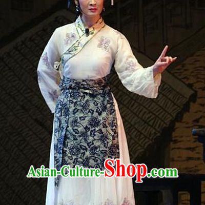 Chinese Shandong Opera Hostess Si Niang Garment Costumes and Headdress Hua Long Dian Jing Traditional Lu Opera Actress Apparels Country Woman Dress