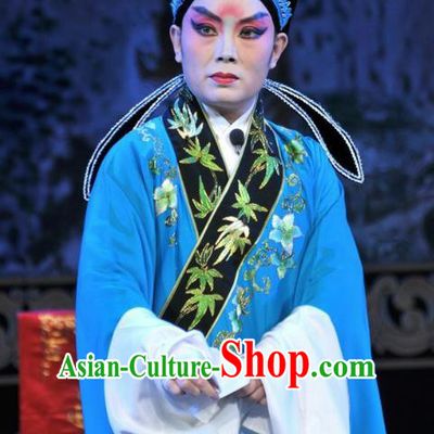 Forced Marriage Chinese Lu Opera Xiaosheng Apparels Costumes and Headpieces Traditional Shandong Opera Young Male Garment Scholar Lan Zhongyu Clothing