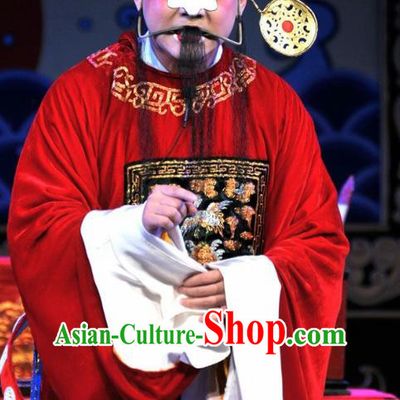 Forced Marriage Chinese Lu Opera Minister Apparels Costumes and Headpieces Traditional Shandong Opera Magistrate Garment Clown Clothing