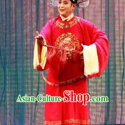 Long Feng Mian Chinese Lu Opera Number One Scholar Apparels Costumes and Headpieces Traditional Shandong Opera Xiaosheng Garment Young Male Liang Ziyu Clothing
