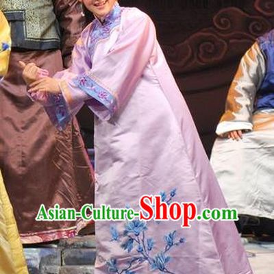 Chinese Beijing Opera Actress Garment Costumes and Headdress Under the Red Banner Traditional Qu Opera Young Mistress Apparels Purple Dress