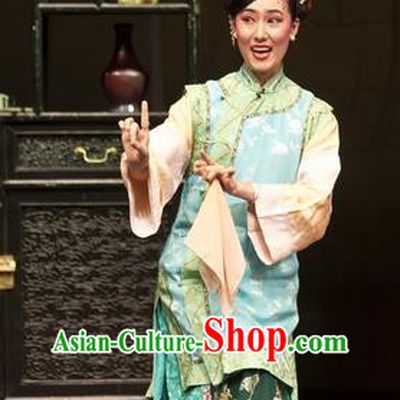 Chinese Beijing Opera Young Female Garment Costumes and Headdress The Snuff Bottle Traditional Qu Opera Apparels Mistress Dress