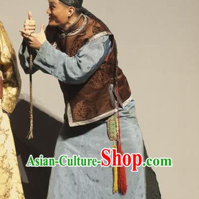 The Snuff Bottle Chinese Qu Opera Traitor Apparels Costumes and Headpieces Traditional Beijing Opera Clown Garment Qing Dynasty Clothing