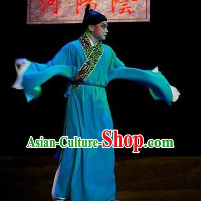 Yin Yang River Chinese Hubei Hanchu Opera Young Male Apparels Costumes and Headpieces Traditional Han Opera Xiaosheng Garment Zhang Maocai Clothing