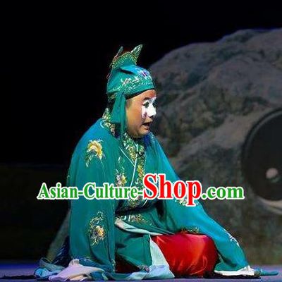 Yin Yang River Chinese Hubei Hanchu Opera Bully Apparels Costumes and Headpieces Traditional Han Opera Clown Garment Jia Chengxi Clothing