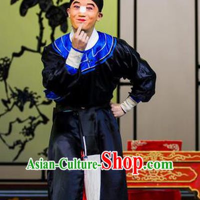 Wu Song Da Dian Chinese Hubei Hanchu Opera Martial Male Zhang Qing Apparels Costumes and Headpieces Traditional Han Opera Swordsman Garment Wusheng Clothing