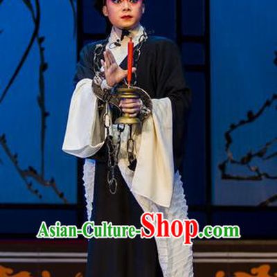 Wu Song Da Dian Chinese Hubei Hanchu Opera Wusheng Apparels Costumes and Headpieces Traditional Han Opera Swordsman Garment Martial Male Wu Song Clothing