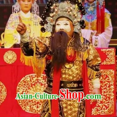 Liu Bei Zhao Qin Chinese Hubei Hanchu Opera Military Officer Apparels Costumes and Headpieces Traditional Han Opera Clown Garment Warrior Clothing