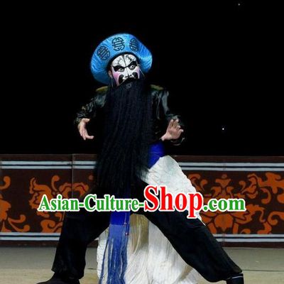 Shi Qi Chinese Hubei Hanchu Opera Wusheng Apparels Costumes and Headpieces Traditional Han Opera Garment Merchant Martial Male Clothing