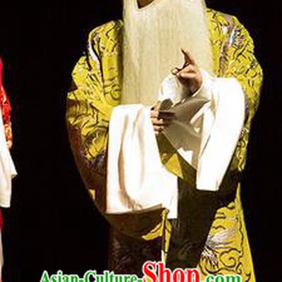 Yu Zhou Feng Chinese Hubei Hanchu Opera Minister Kuang Hong Apparels Costumes and Headpieces Traditional Han Opera Elderly Male Garment Laosheng Clothing