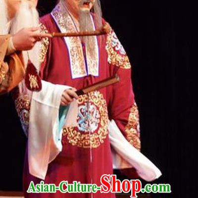 Hua Deng An Chinese Hubei Hanchu Opera Landlord Apparels Costumes and Headpieces Traditional Han Opera Elderly Male Garment Ministry Councillor Chen Cong Clothing