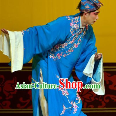 Hua Tian Ba Cuo Chinese Hubei Hanchu Opera Scholar Bian Ji Apparels Costumes and Headpieces Traditional Han Opera Young Male Garment Xiaosheng Clothing