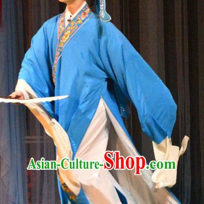 Bi Zhi Fu Ke Chinese Hubei Hanchu Opera Niche Apparels Costumes and Headpieces Traditional Han Opera Scholar Garment Xiaosheng Pan Bizheng Clothing