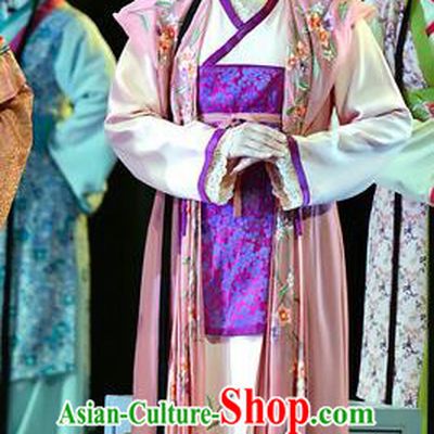 Chinese Han Opera Young Mistress Chun Mei Garment Jin Lian Costumes and Headdress Traditional Hubei Hanchu Opera Actress Apparels Dress