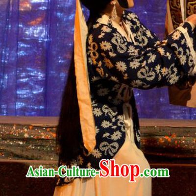Chinese Han Opera Young Female Garment Butterfly Dream Costumes and Headdress Traditional Hubei Hanchu Opera Country Woman Apparels Diva Dress