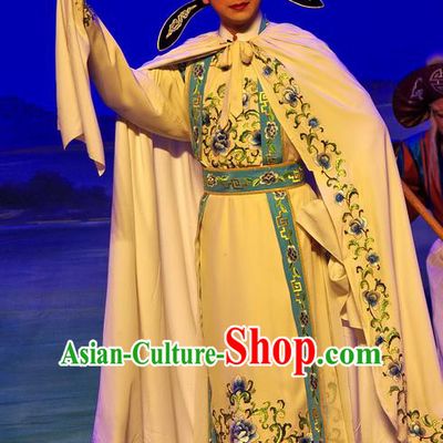Chinese Guangdong Opera Envoy Apparels Costumes and Headpieces Traditional Cantonese Opera Young Male Garment Xiaosheng Fan Li Clothing