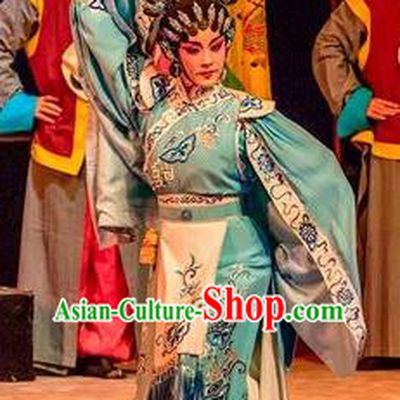 Chinese Cantonese Opera Young Beauty Garment Prince Rui and Concubine Zhuang Costumes and Headdress Traditional Guangdong Opera Apparels Hua Tan Da Yuer Dress