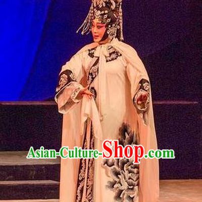 Chinese Cantonese Opera Queen Xiaozhuang Garment Prince Rui and Concubine Zhuang Costumes and Headdress Traditional Guangdong Opera Apparels Empress Dress