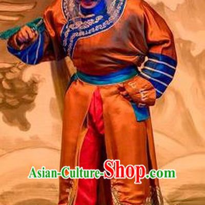 Prince Rui and Concubine Zhuang Chinese Guangdong Opera Old Man Apparels Costumes and Headpieces Traditional Cantonese Opera Garment Qing Dynasty Elderly Eunuch Clothing