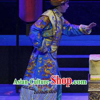 Prince Rui and Concubine Zhuang Chinese Guangdong Opera Xiaosheng Apparels Costumes and Headpieces Traditional Cantonese Opera Garment Qing Dynasty Emperor Shun Zhi Clothing