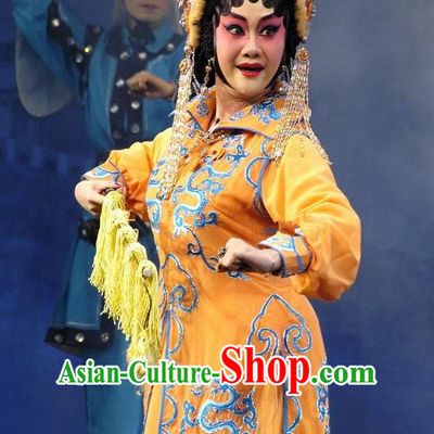 Chinese Cantonese Opera Young Female Garment Prince Rui and Concubine Zhuang Costumes and Headdress Traditional Guangdong Opera Apparels Princess Da Yuer Dress