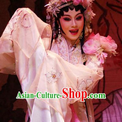Chinese Cantonese Opera Young Beauty Garment Hua Yue Ying Costumes and Headdress Traditional Guangdong Opera Actress Apparels Diva Du Caiwei Dress