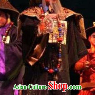 Hua Yue Ying Chinese Guangdong Opera Laosheng Apparels Costumes and Headpieces Traditional Cantonese Opera Elderly Male Garment Official He Zhennan Clothing