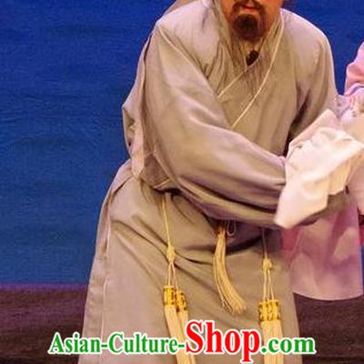 Qian Tang Su Xiaoxiao Chinese Guangdong Opera Elderly Male Apparels Costumes and Headpieces Traditional Cantonese Opera Old Servant Garment Clothing