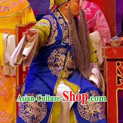 Qian Tang Su Xiaoxiao Chinese Guangdong Opera Landlord Apparels Costumes and Headpieces Traditional Cantonese Opera Laosheng Garment Elderly Male Clothing