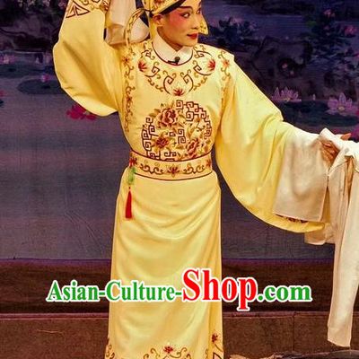 Qian Tang Su Xiaoxiao Chinese Guangdong Opera Scholar Ruan Yu Apparels Costumes and Headpieces Traditional Cantonese Opera Xiaosheng Garment Childe Clothing