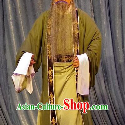Qian Tang Su Xiaoxiao Chinese Guangdong Opera Laosheng Apparels Costumes and Headpieces Traditional Cantonese Opera Elderly Male Garment Landlord Clothing