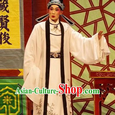 Qian Tang Su Xiaoxiao Chinese Guangdong Opera Xiaosheng Apparels Costumes and Headpieces Traditional Cantonese Opera Childe Garment Scholar Ruan Yu Clothing