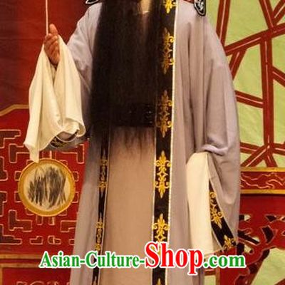 Qian Tang Su Xiaoxiao Chinese Guangdong Opera Ruan Shaoye Apparels Costumes and Headpieces Traditional Cantonese Opera Elderly Male Garment Laosheng Clothing