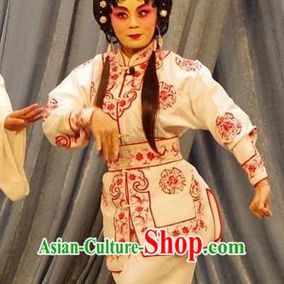 Chinese Cantonese Opera Martial Female Garment Qian Tang Su Xiaoxiao Costumes and Headdress Traditional Guangdong Opera Wudan Apparels Swordswoman Dress