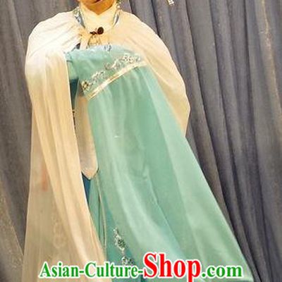Chinese Cantonese Opera Actress Garment Qian Tang Su Xiaoxiao Costumes and Headdress Traditional Guangdong Opera Courtesan Apparels Hua Tan Green Dress